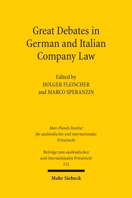 Abbildung von Fleischer / Speranzin | Great Debates in German and Italian Company Law | 1. Auflage | 2026 | beck-shop.de
