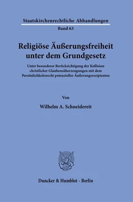 Abbildung von Schneidereit | Religiöse Äußerungsfreiheit unter dem Grundgesetz | 1. Auflage | 2026 | beck-shop.de