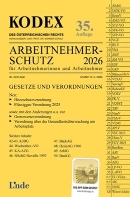 Abbildung von Reznik / Doralt | KODEX Arbeitnehmerschutz 2026 | 35. Auflage | 2026 | beck-shop.de