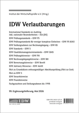 Abbildung von IDW, 99. Erg.-Lief. IDW Verlautbarungen Mai 2026 | 1. Auflage | 2026 | beck-shop.de