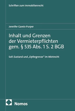 Abbildung von Gareis-Purper | Inhalt und Grenzen der Vermieterpflichten gem. § 535 Abs. 1 S. 2 BGB | 1. Auflage | 2026 | 11 | beck-shop.de