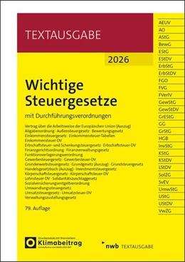 Abbildung von Wichtige Steuergesetze | 79. Auflage | 2026 | beck-shop.de