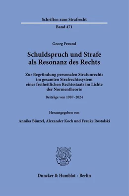 Abbildung von Rostalski / Koch | Schuldspruch und Strafe als Resonanz des Rechts | 1. Auflage | 2026 | beck-shop.de