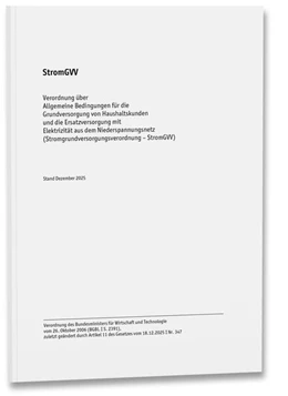 Abbildung von StromGVV – Stromgrundversorgungsverordnung | 1. Auflage | 2026 | beck-shop.de