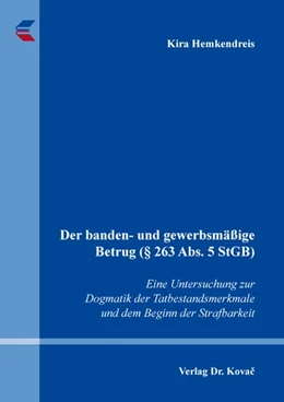 Abbildung von Hemkendreis | Der banden- und gewerbsmäßige Betrug (§ 263 Abs. 5 StGB) | 1. Auflage | 2026 | 441 | beck-shop.de