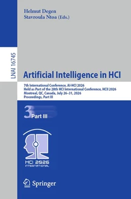 Abbildung von Degen / Ntoa | Artificial Intelligence in HCI | 1. Auflage | 2026 | beck-shop.de