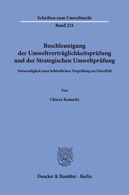 Abbildung von Kemnitz | Beschleunigung der Umweltverträglichkeitsprüfung und der Strategischen Umweltprüfung | 1. Auflage | 2026 | beck-shop.de