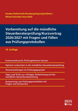 Abbildung von Dauber / Voos | Vorbereitung auf die mündliche Steuerberaterprüfung/Kurzvortrag 2026/2027 mit Fragen und Fällen aus Prüfungsprotokollen | 14. Auflage | 2026 | beck-shop.de