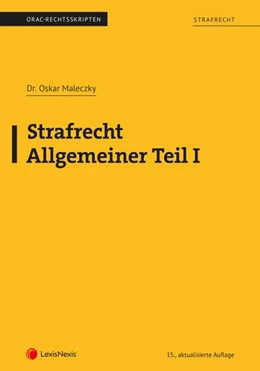 Abbildung von Maleczky | Strafrecht - Allgemeiner Teil I (Skriptum) | 15. Auflage | 2026 | beck-shop.de