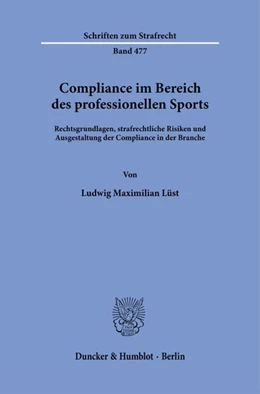 Abbildung von Lüst | Compliance im Bereich des professionellen Sports | 1. Auflage | 2026 | beck-shop.de