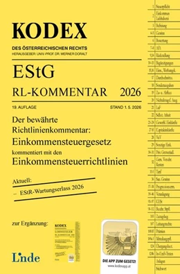 Abbildung von Bauer / Doralt | KODEX EStG Richtlinien-Kommentar 2026 | 19. Auflage | 2026 | beck-shop.de