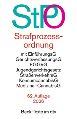 Abbildung von Strafprozessordnung | 62. Auflage | 2026 | beck-shop.de
