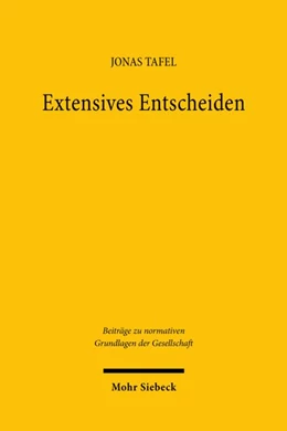 Abbildung von Tafel | Extensives Entscheiden | 1. Auflage | 2026 | beck-shop.de