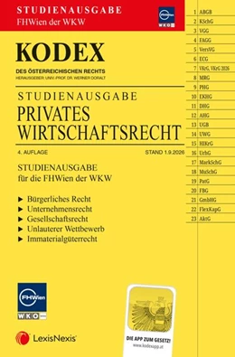 Abbildung von Doralt | KODEX Privates Wirtschaftsrecht für die FHWien der WKW 2026/27 | 4. Auflage | 2026 | beck-shop.de