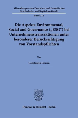 Abbildung von Louven | Die Aspekte Environmental, Social and Governance (