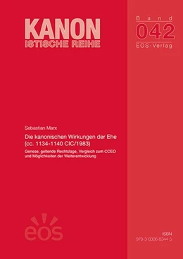 Abbildung von Marx | Die kanonischen Wirkungen der Ehe (cc. 1134-1140 CIC/1983) | 1. Auflage | 2026 | 42 | beck-shop.de