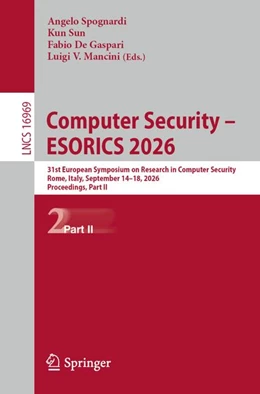 Abbildung von Spognardi / Sun | Computer Security – ESORICS 2026 | 1. Auflage | 2026 | beck-shop.de