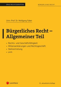 Abbildung von Faber | Bürgerliches Recht - Allgemeiner Teil (Skriptum) | 13. Auflage | 2026 | beck-shop.de