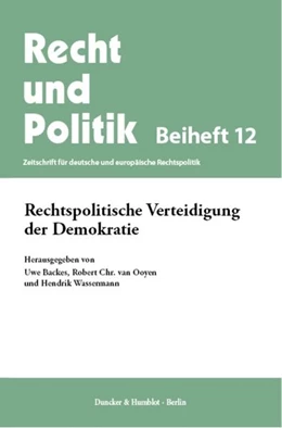 Abbildung von Backes / Ooyen | Rechtspolitische Verteidigung der Demokratie | 1. Auflage | 2026 | beck-shop.de