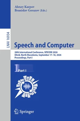 Abbildung von Karpov / Gerazov | Speech and Computer | 1. Auflage | 2026 | beck-shop.de