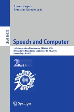 Abbildung von Karpov / Gerazov | Speech and Computer | 1. Auflage | 2026 | beck-shop.de