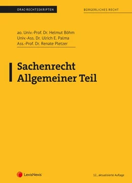 Abbildung von Böhm / Palma | Sachenrecht Allgemeiner Teil (Skriptum) | 12. Auflage | 2026 | beck-shop.de