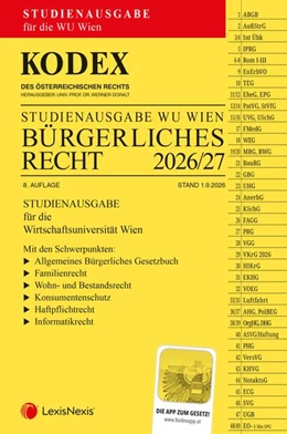 Abbildung von Doralt | KODEX Bürgerliches Recht für die WU 2026/27 | 8. Auflage | 2026 | beck-shop.de