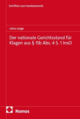 Abbildung von Lange | Der nationale Gerichtsstand für Klagen aus § 15b Abs. 4 S. 1 InsO | 1. Auflage | 2026 | 102 | beck-shop.de