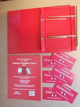 Abbildung von Dürckheim | DürckheimRegister®-ORDNER EXTRABREIT ROT für STEUERGESETZE u.a; zum Einheften und Unterteilen der Gesetzessammlungen | 1. Auflage | 2026 | beck-shop.de