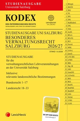 Abbildung von Doralt | KODEX Besonderes Verwaltungsrecht Uni Salzburg | 1. Auflage | 2026 | beck-shop.de