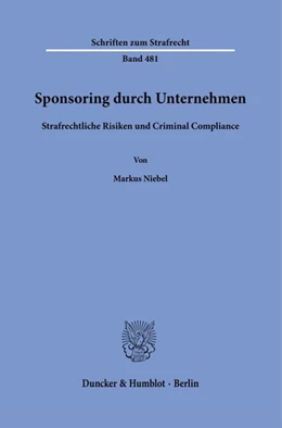 Abbildung von Niebel | Sponsoring durch Unternehmen | 1. Auflage | 2026 | beck-shop.de