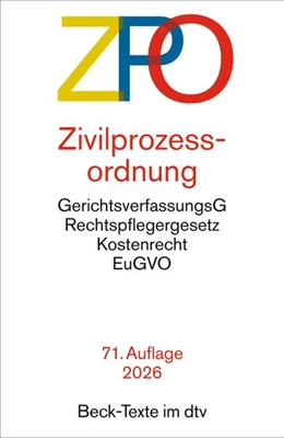 Abbildung von Zivilprozessordnung | 71. Auflage | 2026 | beck-shop.de