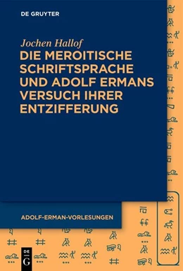 Abbildung von Hallof | Die meroitische Schriftsprache und Adolf Ermans Versuch ihrer Entzifferung | 1. Auflage | 2026 | 4 | beck-shop.de