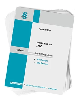 Abbildung von Hemmer / Wüst | Karteikarten Strafprozessordnung (STPO) | 9. Auflage | 2026 | beck-shop.de