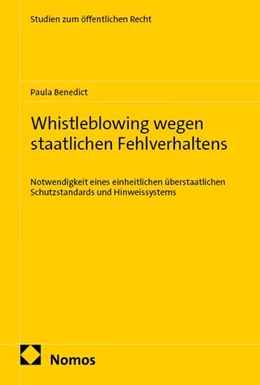 Abbildung von Benedict | Whistleblowing wegen staatlichen Fehlverhaltens | 1. Auflage | 2026 | 44 | beck-shop.de