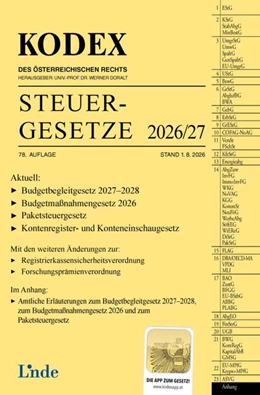 Abbildung von Bodis / Doralt | KODEX Steuergesetze 2026/27 | 78. Auflage | 2026 | beck-shop.de