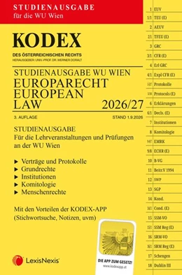 Abbildung von Doralt | KODEX Europarecht / European Law für die WU Wien 2026/27 | 3. Auflage | 2026 | beck-shop.de