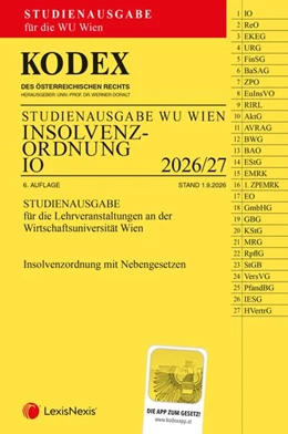 Abbildung von Doralt | KODEX Insolvenzordnung für die WU 2026/27 | 6. Auflage | 2026 | beck-shop.de
