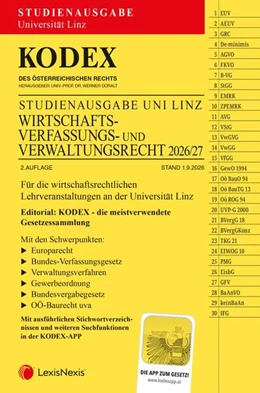 Abbildung von Doralt | KODEX Wirtschaftsverfassungs- und verwaltungsrecht Uni Linz 2026/27 | 2. Auflage | 2026 | beck-shop.de