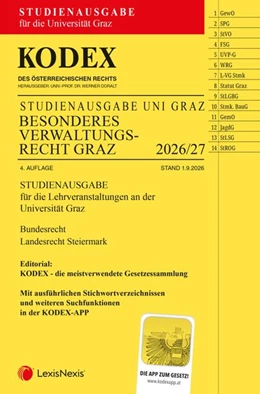 Abbildung von Doralt | KODEX Besonderes Verwaltungsrecht Graz 2026/27 | 4. Auflage | 2026 | beck-shop.de