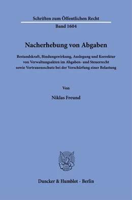 Abbildung von Freund | Nacherhebung von Abgaben | 1. Auflage | 2026 | beck-shop.de