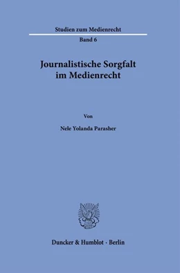 Abbildung von Parasher | Journalistische Sorgfalt im Medienrecht | 1. Auflage | 2026 | beck-shop.de