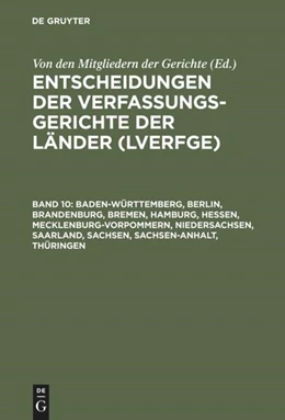 Abbildung von Von den Mitgliedern der Gerichte | Baden-Württemberg, Berlin, Brandenburg, Bremen, Hamburg, Hessen, Mecklenburg-Vorpommern, Niedersachsen, Saarland, Sachsen, Sachsen-Anhalt, Thüringen | 1. Auflage | 2001 | beck-shop.de