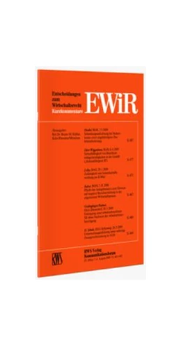 Abbildung von Entscheidungen zum Wirtschaftsrecht • EWiR | 33. Auflage | 2018 | beck-shop.de