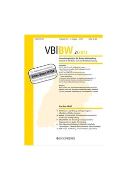 Abbildung von Verwaltungsblätter für Baden-Württemberg – VBlBW | 39. Auflage | 2018 | beck-shop.de