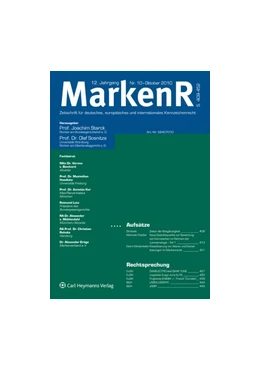 Abbildung von Starck / Sosnitza (Hrsg.)
 | MarkenR - Markenrecht | 20. Auflage | 2018 | beck-shop.de