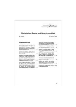 Abbildung von Sächsisches Gesetz- und Verordnungsblatt | 1. Auflage | 2018 | beck-shop.de