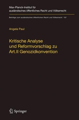 Abbildung von Paul | Kritische Analyse und Reformvorschlag zu Art. II Genozidkonvention | 1. Auflage | 2008 | beck-shop.de