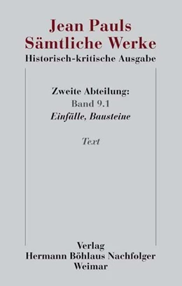 Abbildung von Pfotenhauer / Zaus | Jean Pauls Sämtliche Werke. Historisch-kritische Ausgabe | 1. Auflage | 2027 | beck-shop.de
