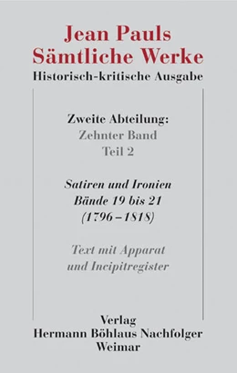 Abbildung von Paul / Pfotenhauer | Jean Pauls Sämtliche Werke. Historisch-kritische Ausgabe | 1. Auflage | 2026 | beck-shop.de